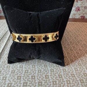Gold and Black Multi Clover Bracelet
